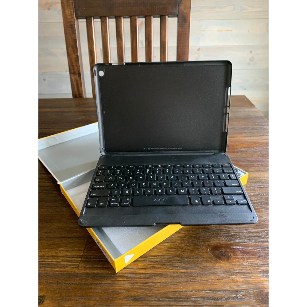 ZAGG | ID5ZFK-BB0 Folio Case Backlit Bluetooth Keyboard for iPad Air - Black